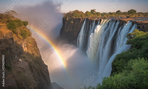 Wallpaper Mural Majestic rainbow arches over Victoria Falls Torontodigital.ca