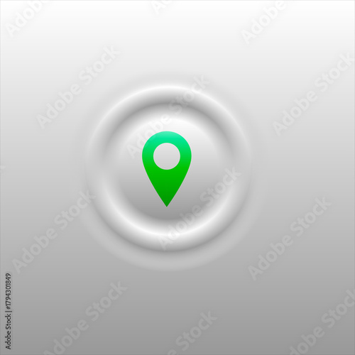 Modern pin button. Simple location pin icon. Map location marker pin symbol. Pointer icon, Pointer icon.