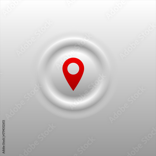 Modern pin button. Simple location pin icon. Map location marker pin symbol. Pointer icon, Pointer icon.