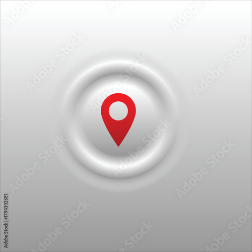 Modern pin button. Simple location pin icon. Map location marker pin symbol. Pointer icon, Pointer icon.
