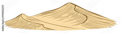 Graphic Desert Dunes Landscape Sand Illustration Geology Nature Outdoors Vector Art