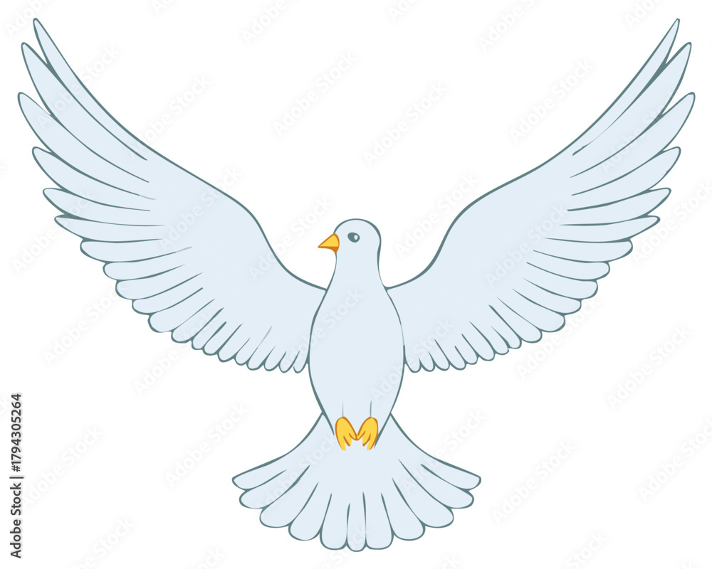 Obraz premium Illustration of Dove with Spread Wings Symbol of Peace and Holy Spirit
