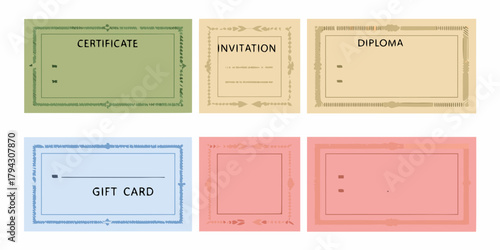 Collection of decorative frames and borders for certificates invitations diplomas and gift cards