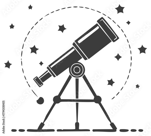 Modern telescope observing distant stars and celestial objects astronomy discovery