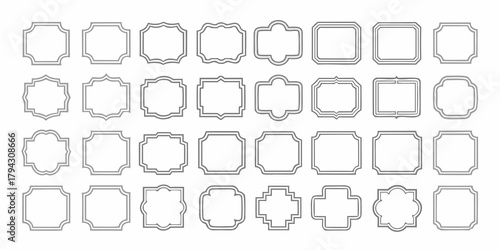 Collection of decorative vintage style frames and borders in various shapes and sizes