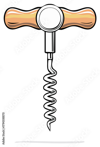 Classic Corkscrew Wine Opener with Wooden Handle for Opening Wine Bottles