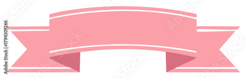 Decorative salmon colored banner with white stripes for text, announcement or promotions; marketing graphic