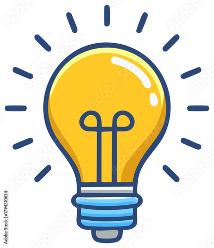 A shining light bulb illustration symbolizing creativity and a brilliant idea