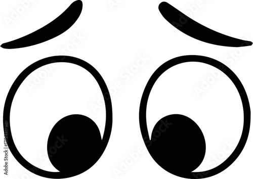 Cute Cartoon Downward Eyes Illustration