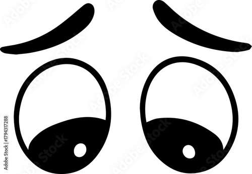 Cute Cartoon Downward Eyes Illustration