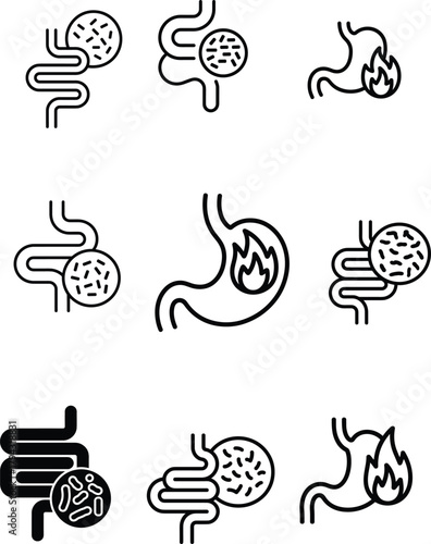 Digestive System Vector Illustration Featuring Stomach Digestion With Gut Health Gastrointestinal Tract For Abdominal Pain And Colon