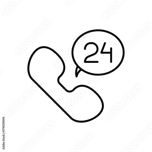 24 Hours vector icon