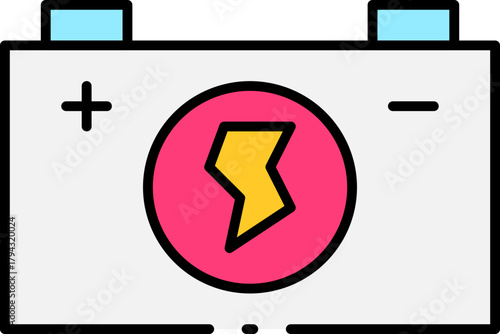 Battery Icon With Lightning Bolt Symbol for Energy and Power Solutions