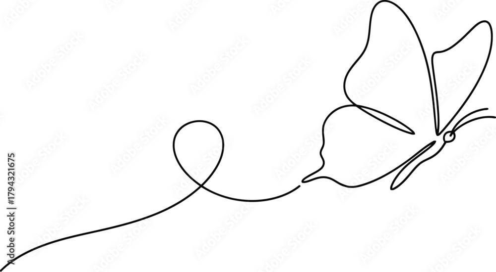 Obraz premium Butterfly outline vector illustration icon 