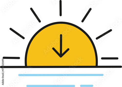 Sunrise sunset icon, Sunrise and sunset icon