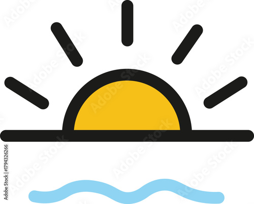 Sunrise sunset icon, Sunrise and sunset icon