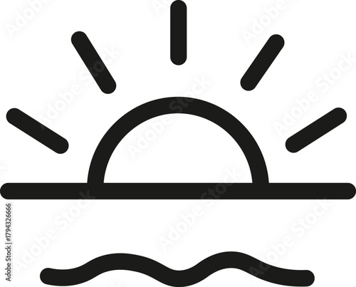 Sunrise sunset icon, Sunrise and sunset icon, black and white