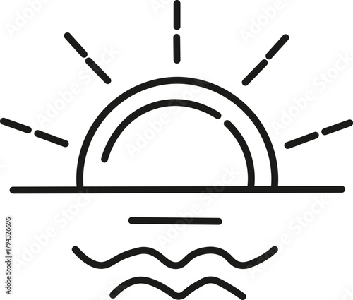 Sunrise sunset icon, Sunrise and sunset icon, black and white