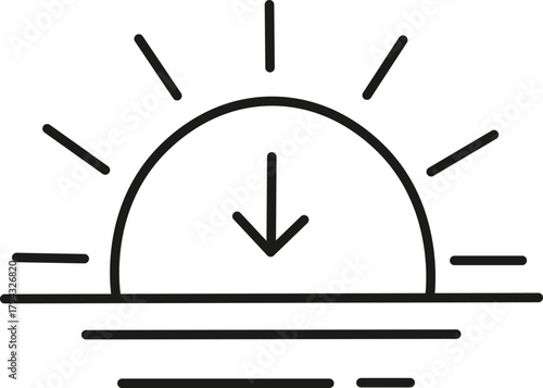 Sunrise sunset icon, Sunrise and sunset icon, black and white