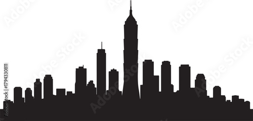 Tall buildings cityscape silhouette skyscrapers urban