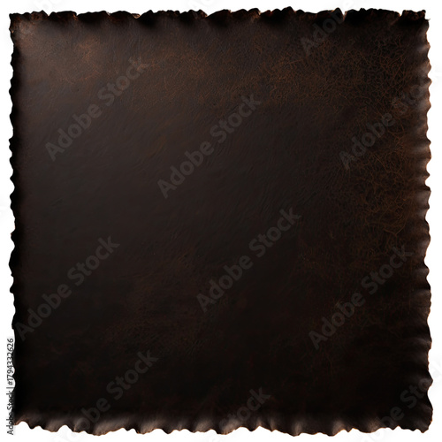 Dark brown texture, square shape, distressed edges, and surface detail