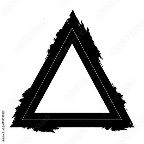 Black and white vector house icon with abstract geometric shapes and triangle-inspired design