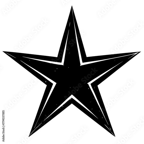 black and white star