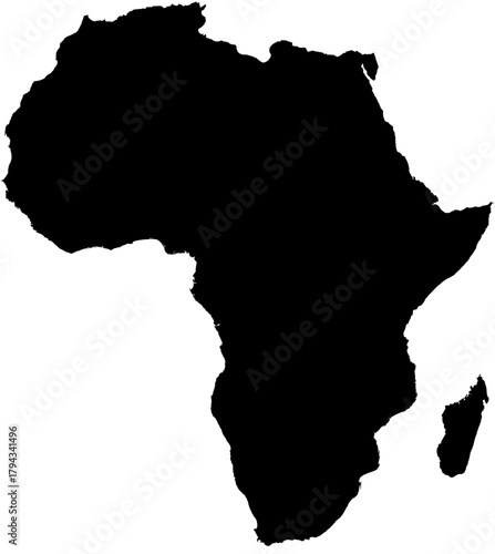 Africa continent map silhouette 