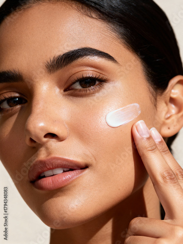 Sunscreen Application on Radiant Latina Skin