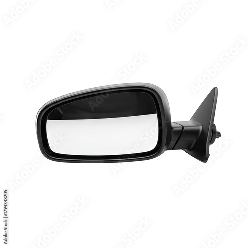 Black Automotive Side Mirror With Reflective Surface Isolated On Transparent Background For Vehicle Replacement