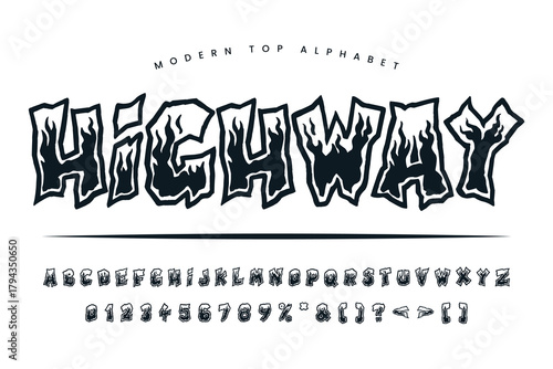 Evil Highway stylish Font and Alphabet abcd font vector design
