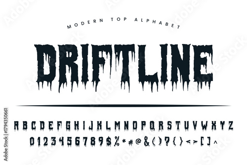 Fiendish stylish Font and Alphabet abcd font vector design