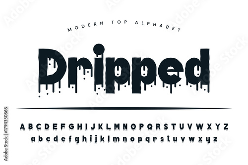 Dripped Ink stylish Font and Alphabet abcd font vector design
