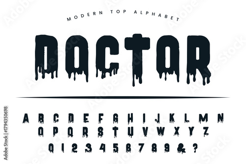 Doctor Terror stylish Font and Alphabet abcd font vector design
