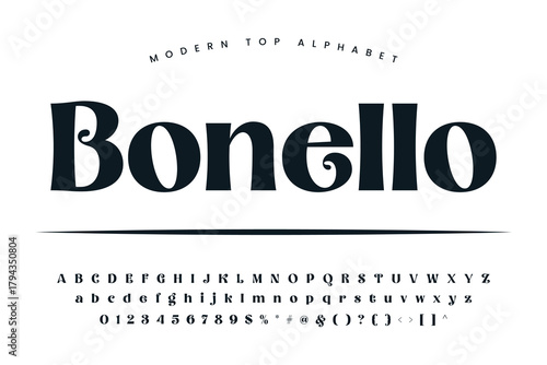 Bonello stylish Font and Alphabet abcd font vector design