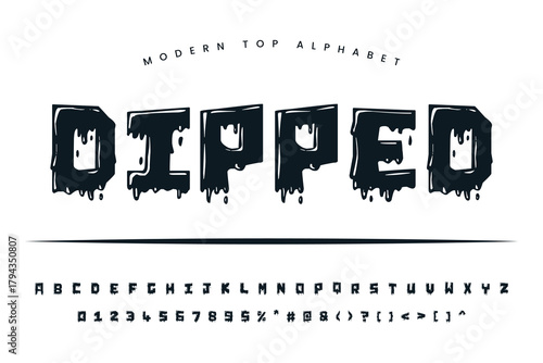 Chunq Dipped stylish Font and Alphabet abcd font vector design