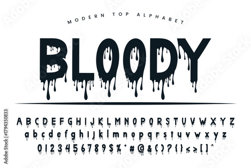 Bloody Terror stylish Font and Alphabet abcd font vector design