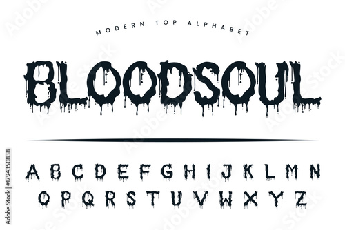 Bloodsoul stylish Font and Alphabet abcd font vector design