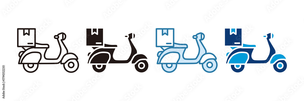 Fototapeta premium Parcel Delivery Icon Set Multiple Style Collection