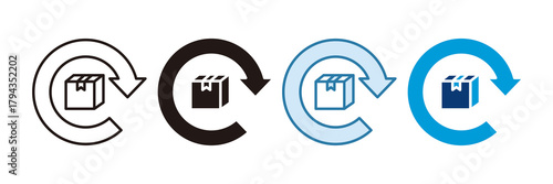 Return Package Icon Set Multiple Style Collection