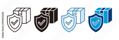 Cargo Insurance Icon Set Multiple Style Collection