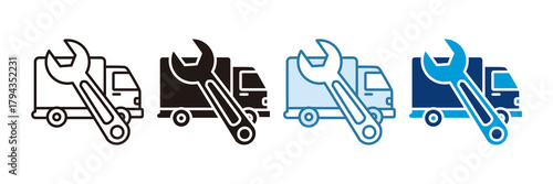Truck Maintenance Icon Set Multiple Style Collection