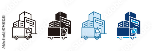 Distribution Center Icon Set Multiple Style Collection
