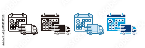 Shipment Schedule Icon Set Multiple Style Collection