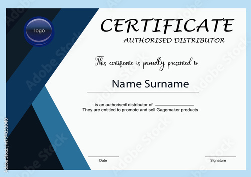 Certificate Of Authorized Distributor Vector Image 
