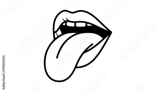 Female mouth with tongue out