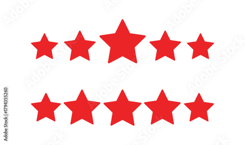 Red Five Star Rating