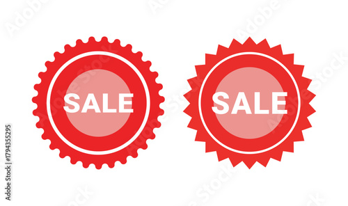 Red Sale Sticker Business Discount Badge  Free Round Sale Label