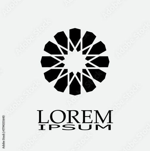 Elegant geometric logo design with intricate star pattern and modern text