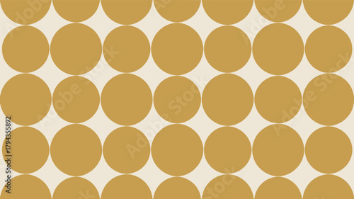 Mustard yellow circles pattern on cream background